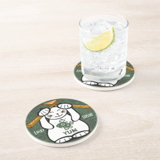 Posavasos De Arenisca Gato Lucky Maneki Neko Sushi
