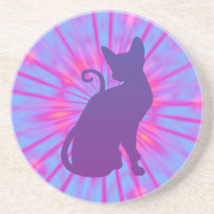 Posavasos De Arenisca Gato Morado