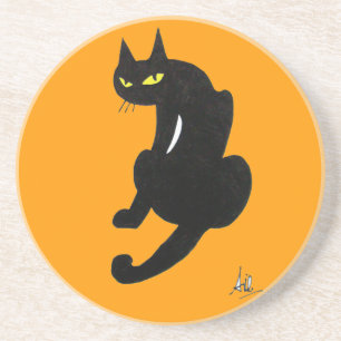 Posavasos De Arenisca GATO NEGRO, amarillo anaranjado