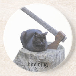 Posavasos De Arenisca gato, sabiendo