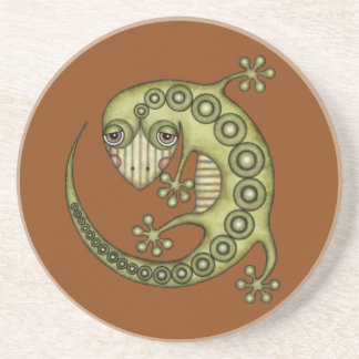 Posavasos De Arenisca Gecko verde tribal