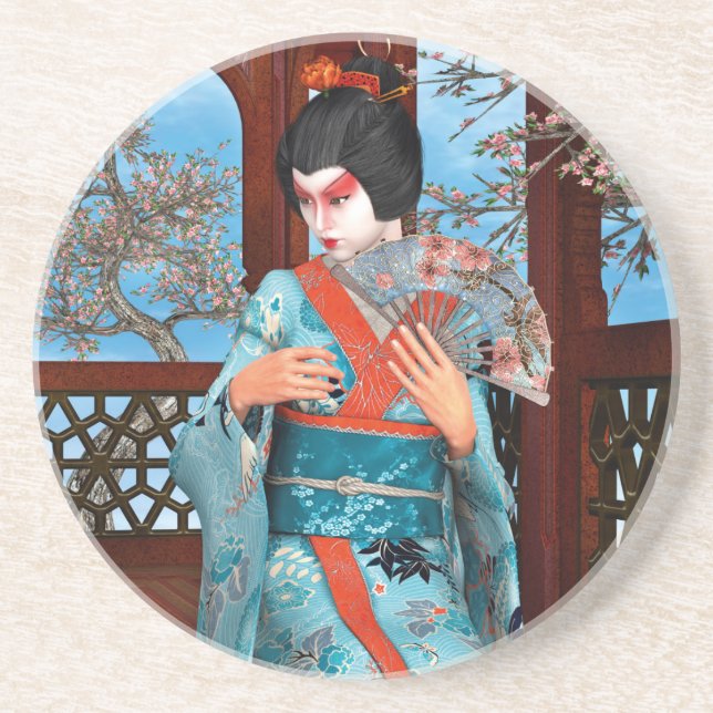 Posavasos De Arenisca Geisha (Frente)