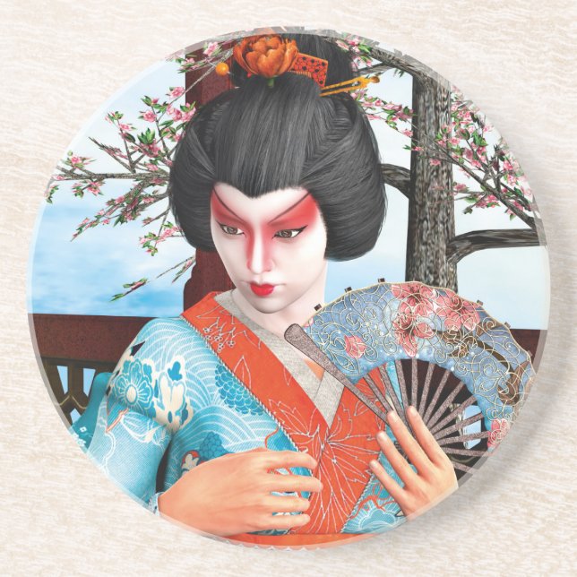 Posavasos De Arenisca Geisha (Frente)