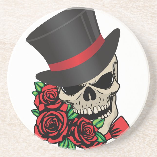 Posavasos De Arenisca Gentleman Skull (Frente)