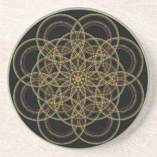 Posavasos De Arenisca Geometría sagrada - mano dibujada