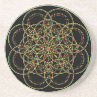 Posavasos De Arenisca Geometría sagrada - mano dibujada