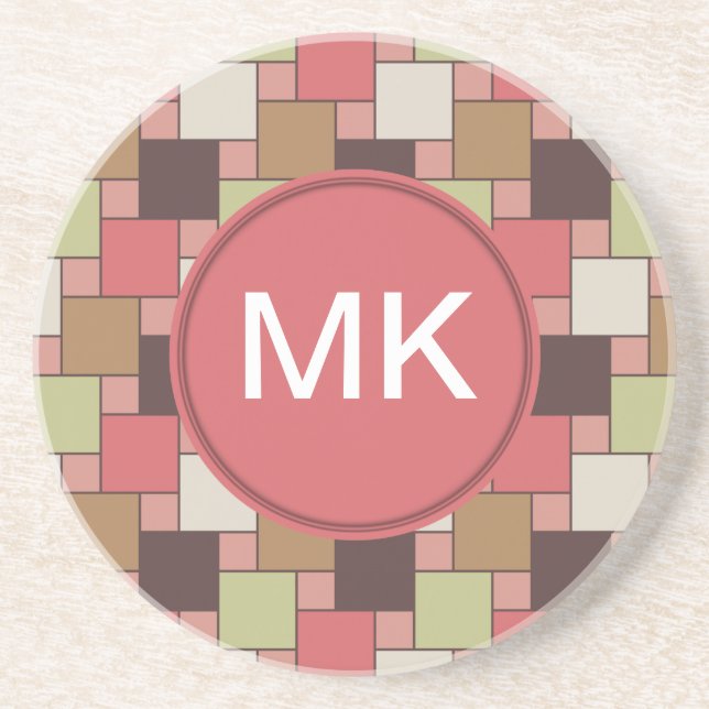 Posavasos De Arenisca Geométrica del gabinete de especias (Frente)