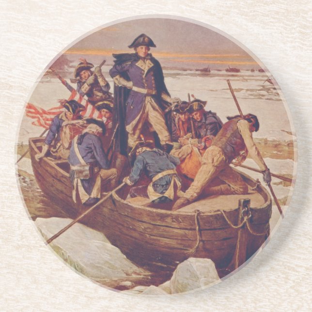 Posavasos De Arenisca George Washington que cruza el río Delaware (Frente)