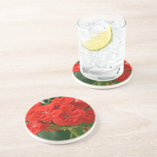 Posavasos De Arenisca Geranio rojo