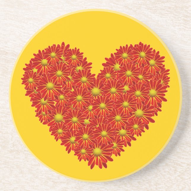 Posavasos De Arenisca Gerber Daisy Heart (Frente)