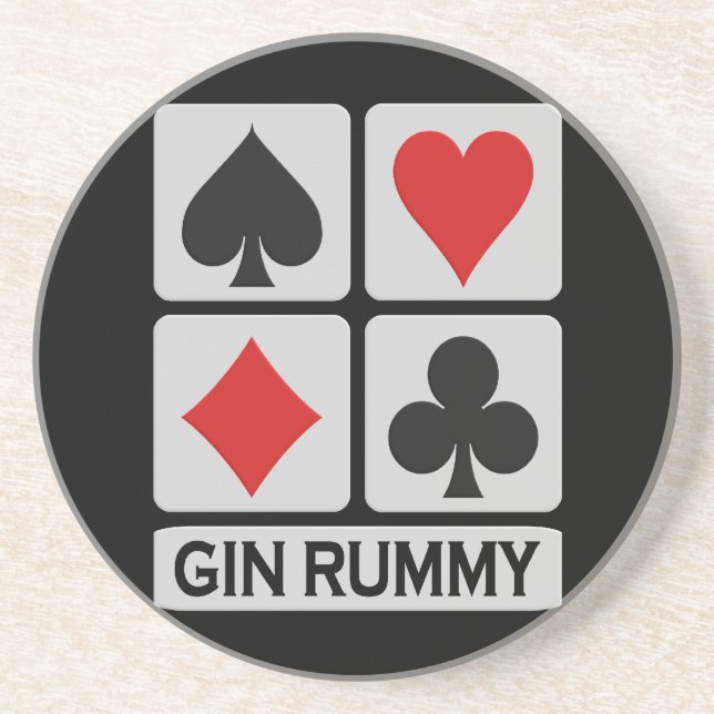 Posavasos De Arenisca Gin Rummy coaster (Frente)