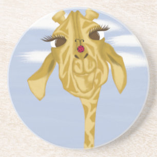 Posavasos De Arenisca Giraffe Cuidada Y Colorida
