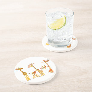 Posavasos De Arenisca Giraffes personalizados: La montaña rusa de rebaño