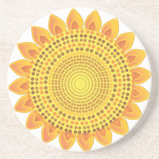 Posavasos De Arenisca Girasoles (Frente)