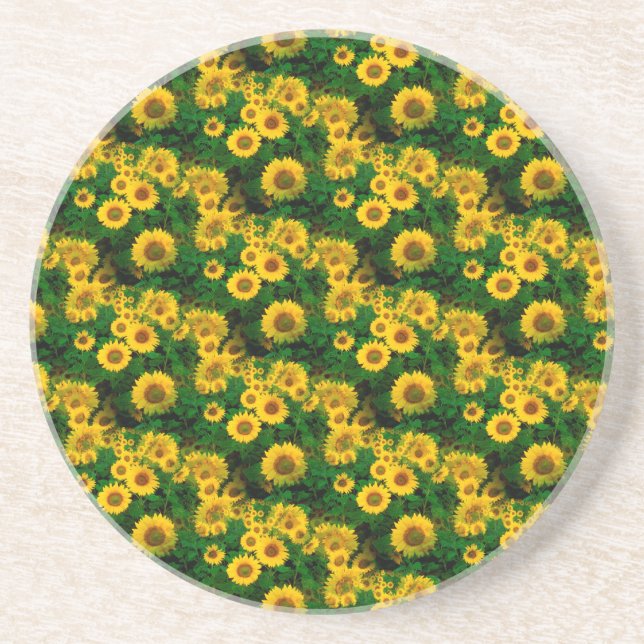 Posavasos De Arenisca girasoles amarillos (Frente)