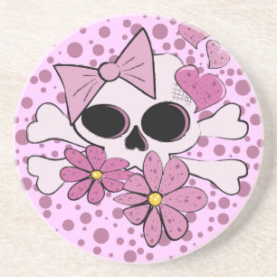 Posavasos De Arenisca Girly Punk Skull