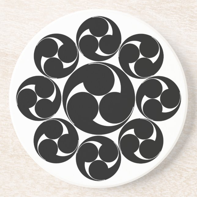 Posavasos De Arenisca Giro de Itakura (Sugaki) (Frente)