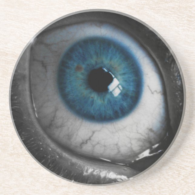 Posavasos De Arenisca Globo del ojo azul (Frente)