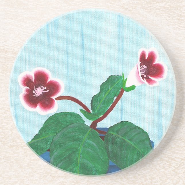 Posavasos De Arenisca Gloxinia African Violet Flower Coasters (Frente)