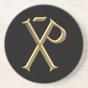 Posavasos De Arenisca Golden "3-D" Chi-Rho 3