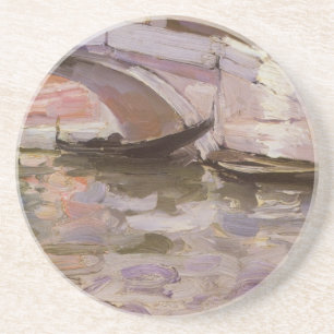 Posavasos De Arenisca Góndolas por John Singer Sargent, arte impresionis