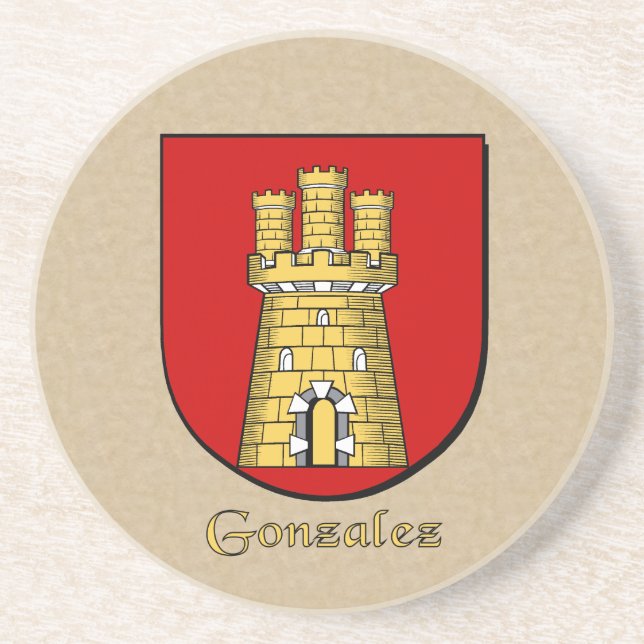 Posavasos De Arenisca Gonzalez Heraldic Shield (Frente)