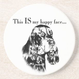 Posavasos De Arenisca Gordon Setter Happy Face