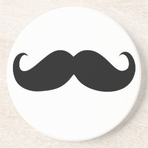 Posavasos De Arenisca Gracioso bigote en fondo blanco