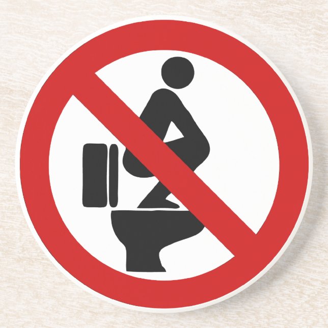 Posavasos De Arenisca Graciosos pies sin sentido en el asiento ⚠ Rótulo  (Frente)