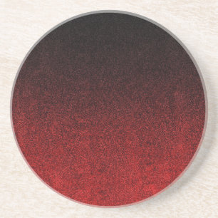 Posavasos De Arenisca Gradiente de Purpurina rojo y negro