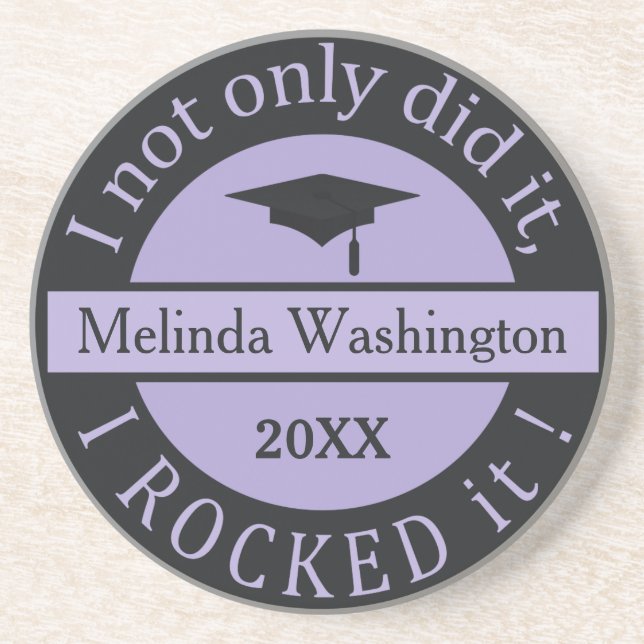 Posavasos De Arenisca Graduación nombre personalizado y año de la montañ (Frente)