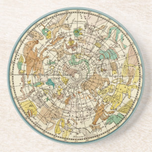 Posavasos De Arenisca Gráfico y mapa de constelaciones de estrellas del 