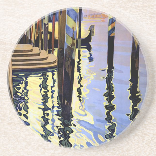 Posavasos De Arenisca Gran Canal Venecia Italia Viaje (Frente)