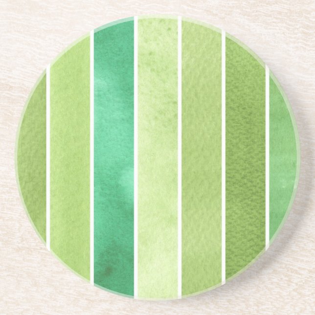 Posavasos De Arenisca gran fondo verde de la acuarela - acuarela (Frente)