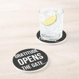 Posavasos De Arenisca Gratitud Abre La Oferta inspiradora