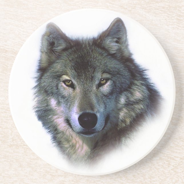 Posavasos De Arenisca Gray Wolf Eyes (Frente)