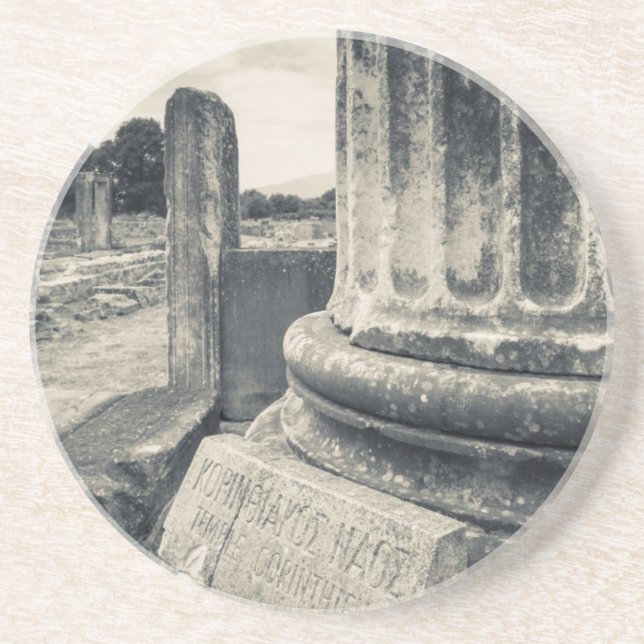 Posavasos De Arenisca Grecia, ruinas de la ciudad antigua (Frente)