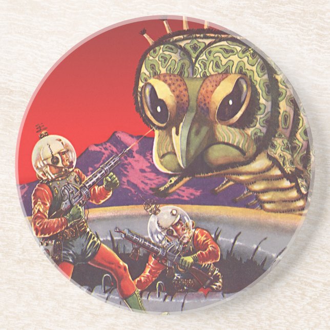 Posavasos De Arenisca Guerra de insectos de ciempiés gigante de ciencia  (Frente)