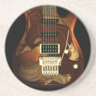 Posavasos De Arenisca Guitarra ideal - práctico de costa de la piedra