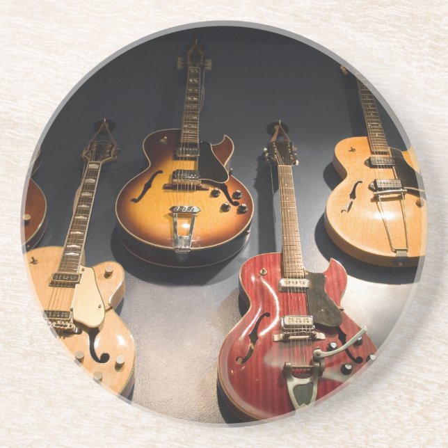 Posavasos De Arenisca Guitarras del vintage (Frente)