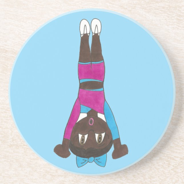 Posavasos De Arenisca Gymastics Acrobatics Handstand Tumping Gymnast (Frente)