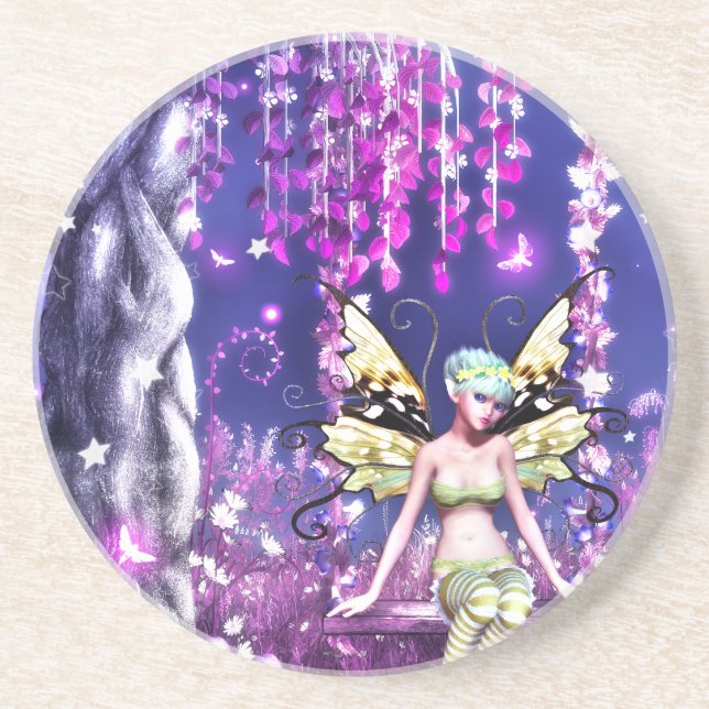 Posavasos De Arenisca Hada Adorable (Frente)