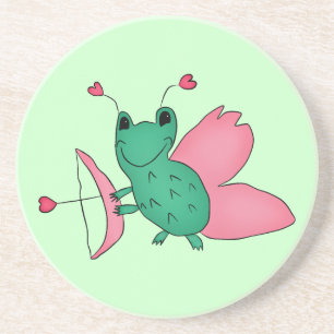 Posavasos De Arenisca Hada de la rana del el día de San Valentín de