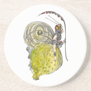 Posavasos De Arenisca Hada Mariposa de Fantasía Linda Vintage con Alas