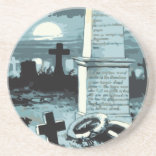 Posavasos De Arenisca Halloween vintage, cementerio espeluznante con tum