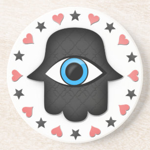Posavasos De Arenisca hamsa khamsa Ojo en la mano de la diosa