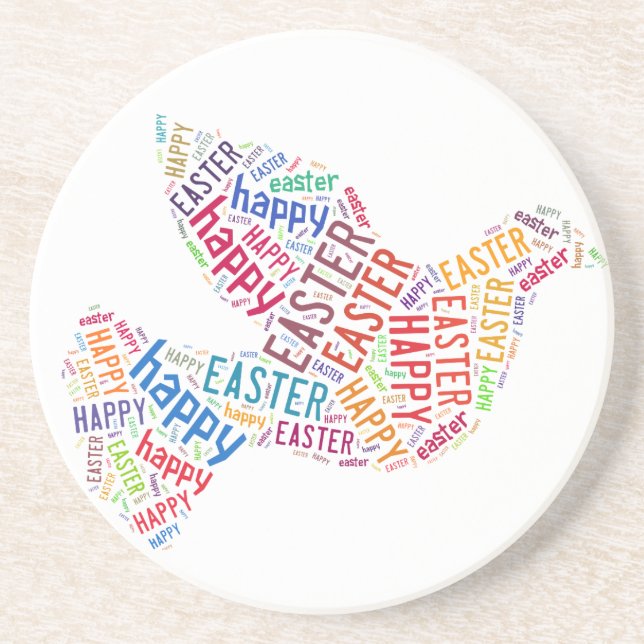Posavasos De Arenisca Happy Easter Dove Greet (Frente)