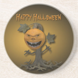 Posavasos De Arenisca Happy Halloween Pumpkin Tree