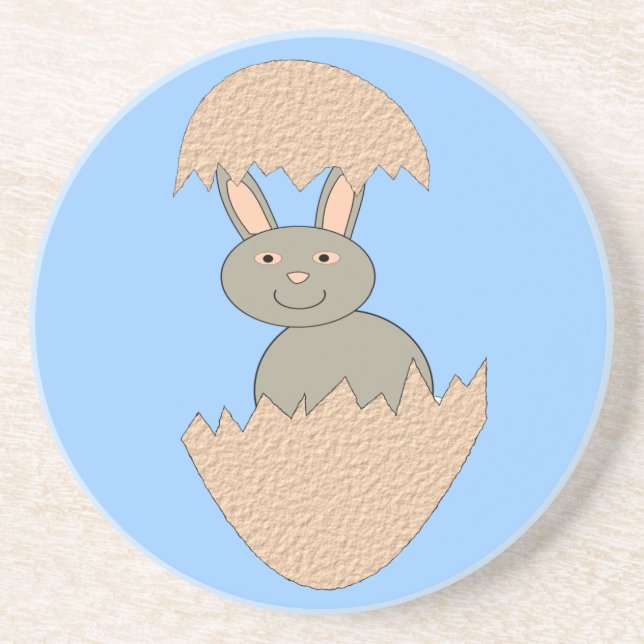 Posavasos De Arenisca Hatching de Bunny de Egg Weird (Frente)