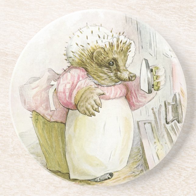 Posavasos De Arenisca Hedgehog con Iron Mrs Tiggy-Winkle (Frente)